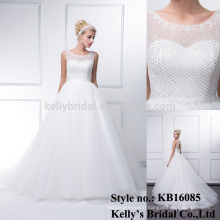 Latest long short sleeve elegant dress design sweetheart wedding dress china custom made pearl crystal beaded lace bridal gown